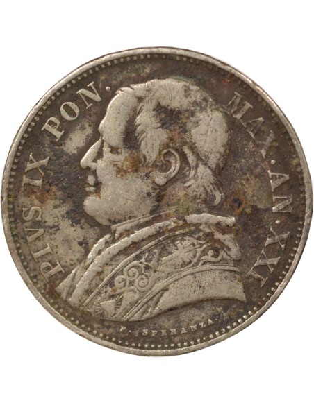 5 lire Argent 1867 R Rome