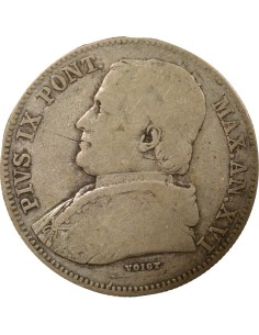 Etat Pontifical Pie IX 20 baiocchi Argent 1861 R Rome 2