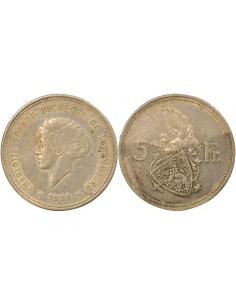 Luxembourg Charlotte 5 francs Argent 1929 F Stuttgart