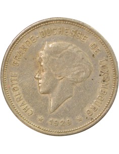 Luxembourg Charlotte 5 francs Argent 1929 F Stuttgart 2