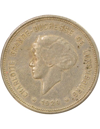 Luxembourg Charlotte 5 francs Argent 1929 F Stuttgart