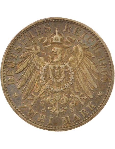 Etats Allemands (Prusse) Guillaume II de Prusse 2 mark Argent 1900 A Berlin