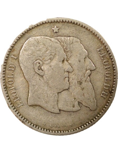 Roi des Belges 1 franc Argent 1880 B. Bruxelles