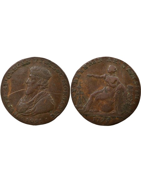 Grande Bretagne Jestyn ap Gwrgan 1/2 penny Cuivre 1795