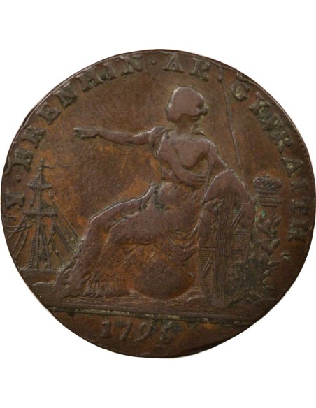 Grande Bretagne Jestyn ap Gwrgan 1/2 penny Cuivre 1795