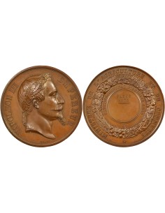 Napoléon III Concours d'Animaux Gras 1 jeton Cuivre 1870