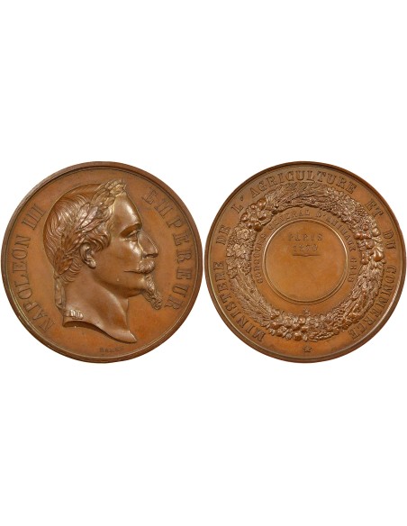 Napoléon III Concours d'Animaux Gras 1 jeton Cuivre 1870