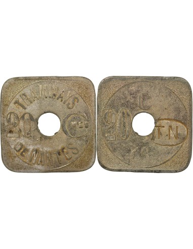 Tramways de Nantes 20 centimes Zinc Nickelé