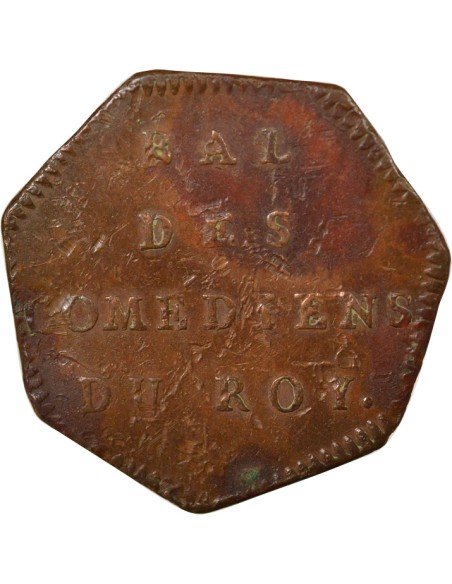 Louis XIV Bal des Comédiens du Roi 1 jeton Cuivre 1716