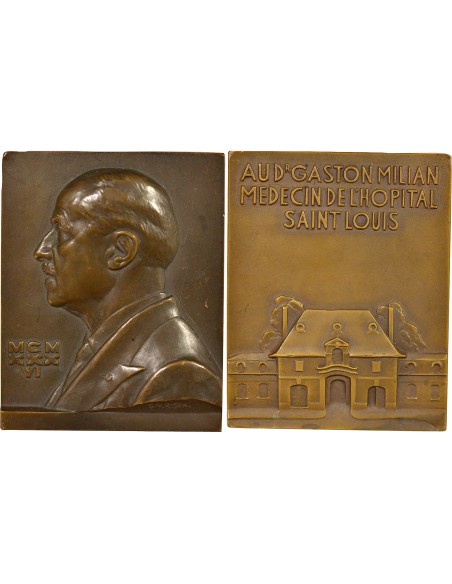 Gaston Milian Hôpital St Louis 1 jeton Bronze 1936