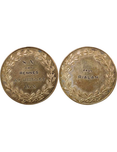 Lycée St Vincent de Rennes 1 jeton Argent 1912