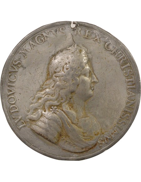 Louis XIV Louis XIV 1 médaille Etain XVIIe Siècle