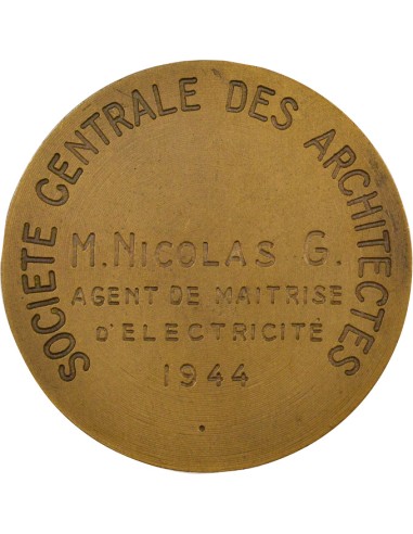 Ste Centrale des Architectes 1 jeton Bronze 1944