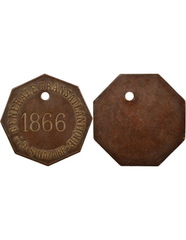 Louis XIV Cie Gle Transatlantique 1 jeton Cuivre