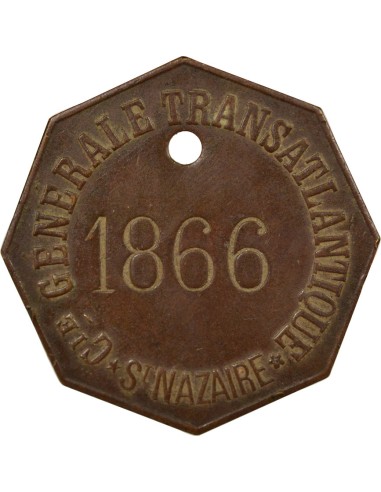 Louis XIV Cie Gle Transatlantique 1 jeton Cuivre