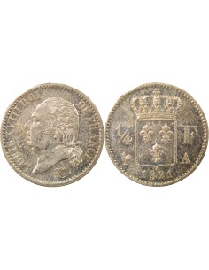 Louis XVIII 1/4 franc Argent 1821 A - Paris