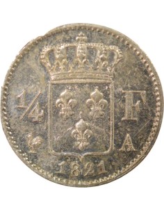 Louis XVIII 1/4 franc Argent 1821 A - Paris 2