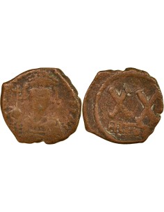 Empire Byzantin Tibère II Constantin 1/2 follis Bronze 579-582 Nicomédie