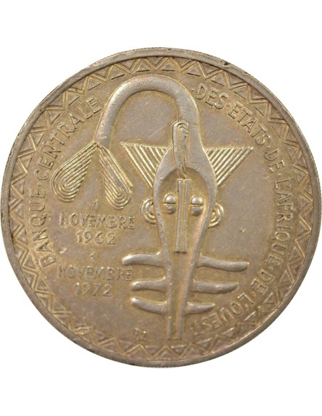 Afrique de l'Ouest Union Monétaire 500 francs Argent 1972 A Paris