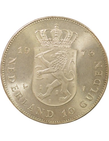 Pays-Bas Juliana 10 gulden Argent 1973 Utrecht