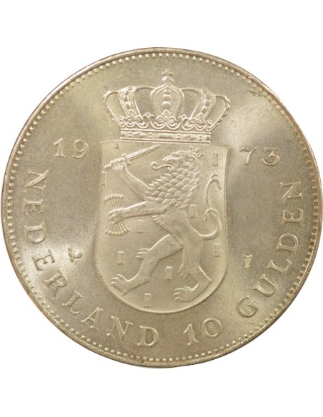 Pays-Bas Juliana 10 gulden Argent 1973 Utrecht