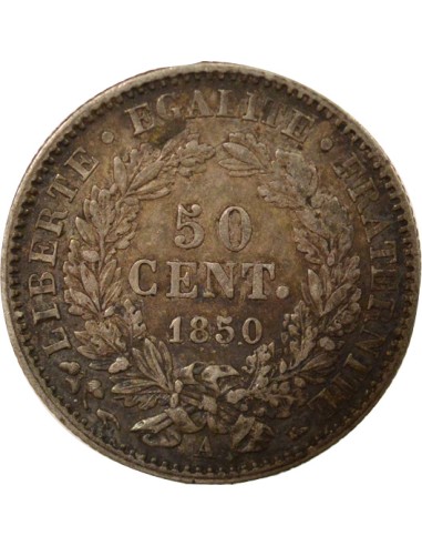 IIe République 50 centimes Argent 1850 A - Paris