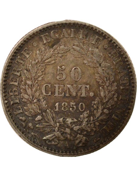 IIe République 50 centimes Argent 1850 A - Paris