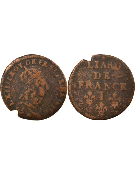 Louis XIV Au Buste Juvénile 1 liard Cuivre 1656-1658 I Limoges