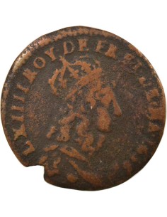 Louis XIV Au Buste Juvénile 1 liard Cuivre 1656-1658 I Limoges 2