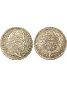 Louis-Philippe Ier 1/4 franc Argent 1845 B Rouen