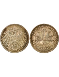 Allemagne Guillaume II de Prusse 1 mark Argent 1910 D Munich