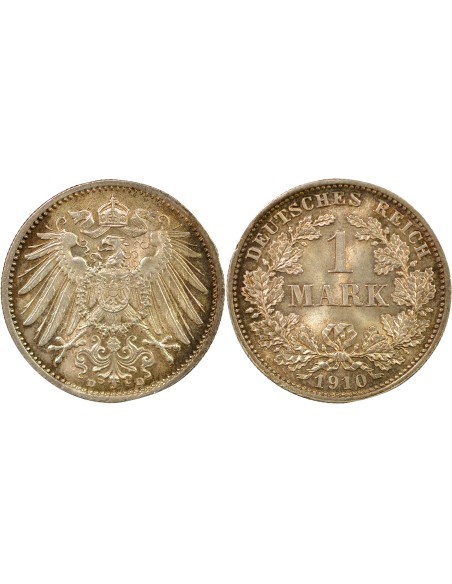 Allemagne Guillaume II de Prusse 1 mark Argent 1910 D Munich