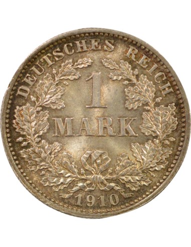 Allemagne Guillaume II de Prusse 1 mark Argent 1910 D Munich