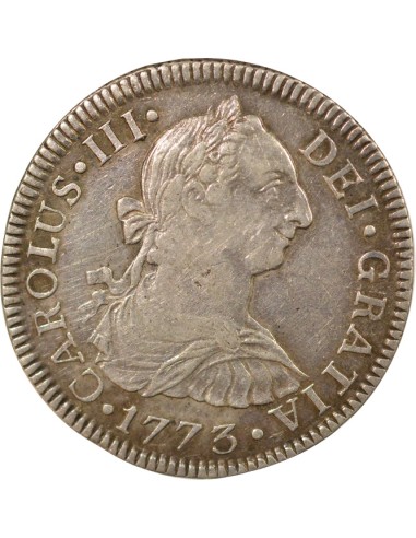 Mexique Charles III d'Espagne 2 reales Argent 1773 Mo Mexico City