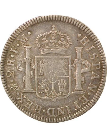Mexique Charles III d'Espagne 2 reales Argent 1773 Mo Mexico City