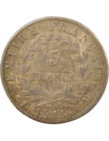 Roi d'Italie Empire 5 francs Argent 1811 M Toulouse