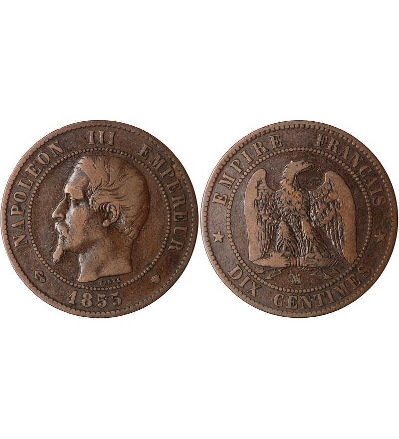 10 CENTIMES NAPOLEON III 1855 MA MARSEILLE