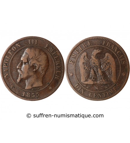 10 CENTIMES NAPOLEON III 1855 MA MARSEILLE