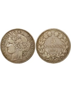 IIIe République 5 francs Argent 1871 K Bordeaux