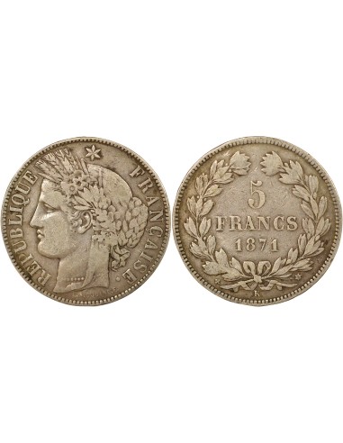 IIIe République 5 francs Argent 1871 K Bordeaux