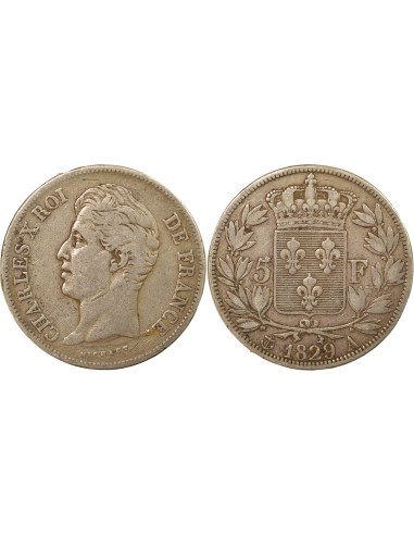 Charles X 2e Type 5 francs Argent 1829 A - Paris