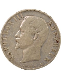 Napoléon III Tête nue 5 francs Argent 1856 BB Strasbourg 2