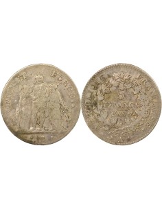 Union & Force 5 francs Argent An 7 (1798-1799) A - Paris