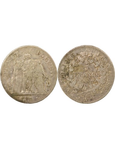 Union & Force 5 francs Argent An 7 (1798-1799) A - Paris