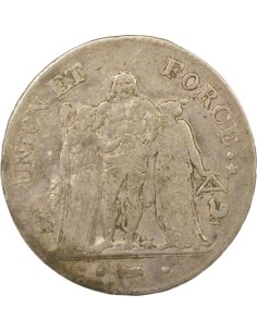 Union & Force 5 francs Argent An 7 (1798-1799) A - Paris 2