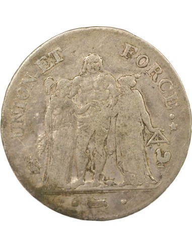 Union & Force 5 francs Argent An 7 (1798-1799) A - Paris