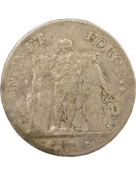 Union & Force 5 francs Argent An 7 (1798-1799) A - Paris