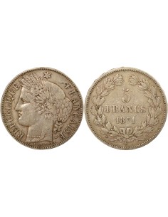 IIIe République 5 francs Argent 1871 K Bordeaux