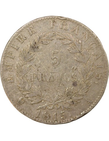 Roi d'Italie Cent-Jours 5 francs Argent 1815 A - Paris