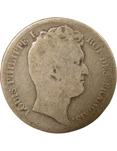 Louis-Philippe Ier Tête nue 1 franc Argent 1831 D Lyon